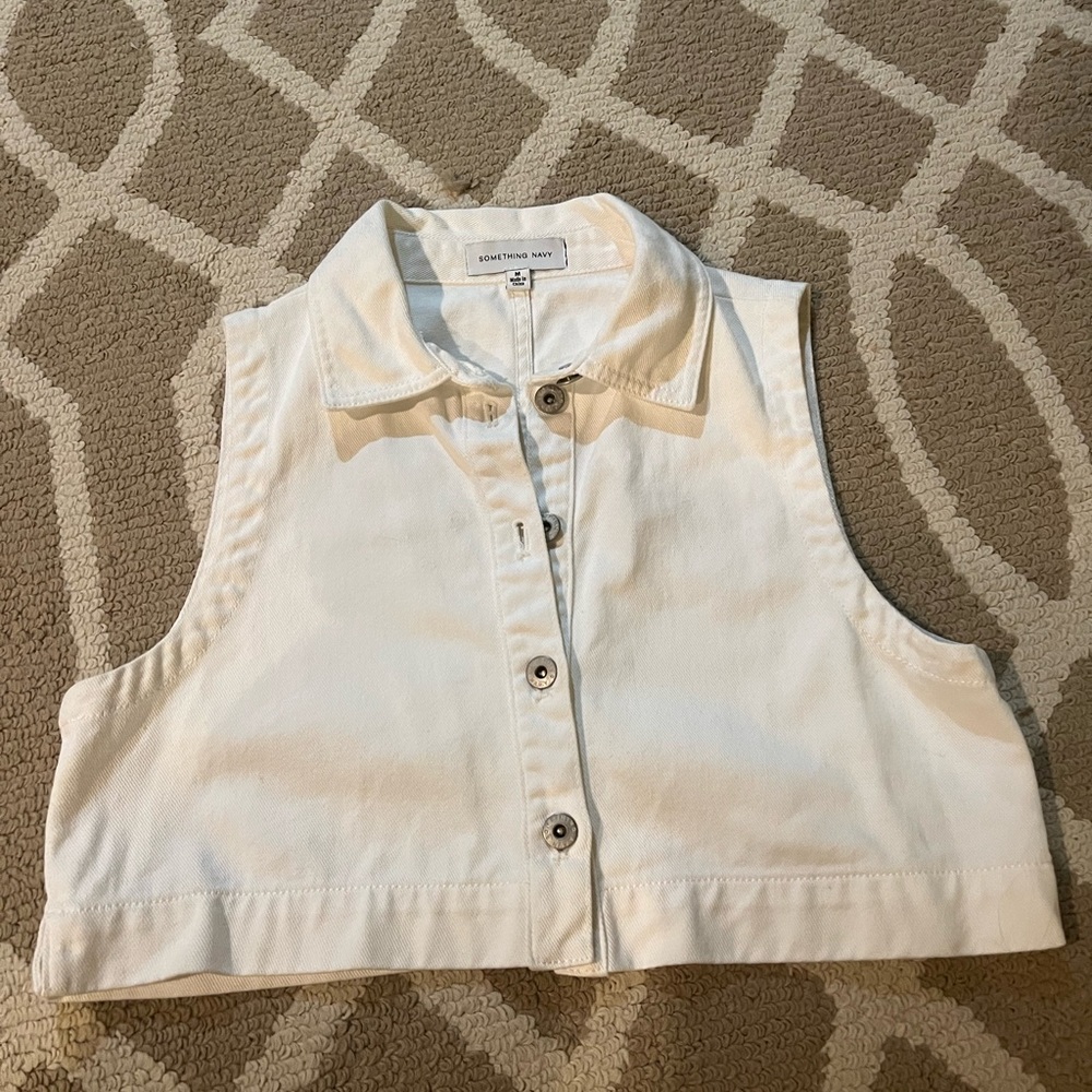 Denim crop top vest
